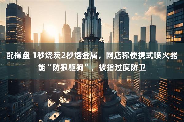 配操盘 1秒烧炭2秒熔金属，网店称便携式喷火器能“防狼驱狗”，被指过度防卫