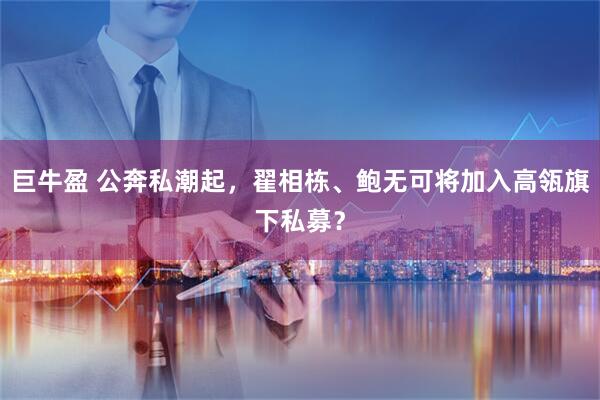 巨牛盈 公奔私潮起，翟相栋、鲍无可将加入高瓴旗下私募？