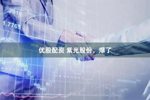 优股配资 紫光股份，爆了